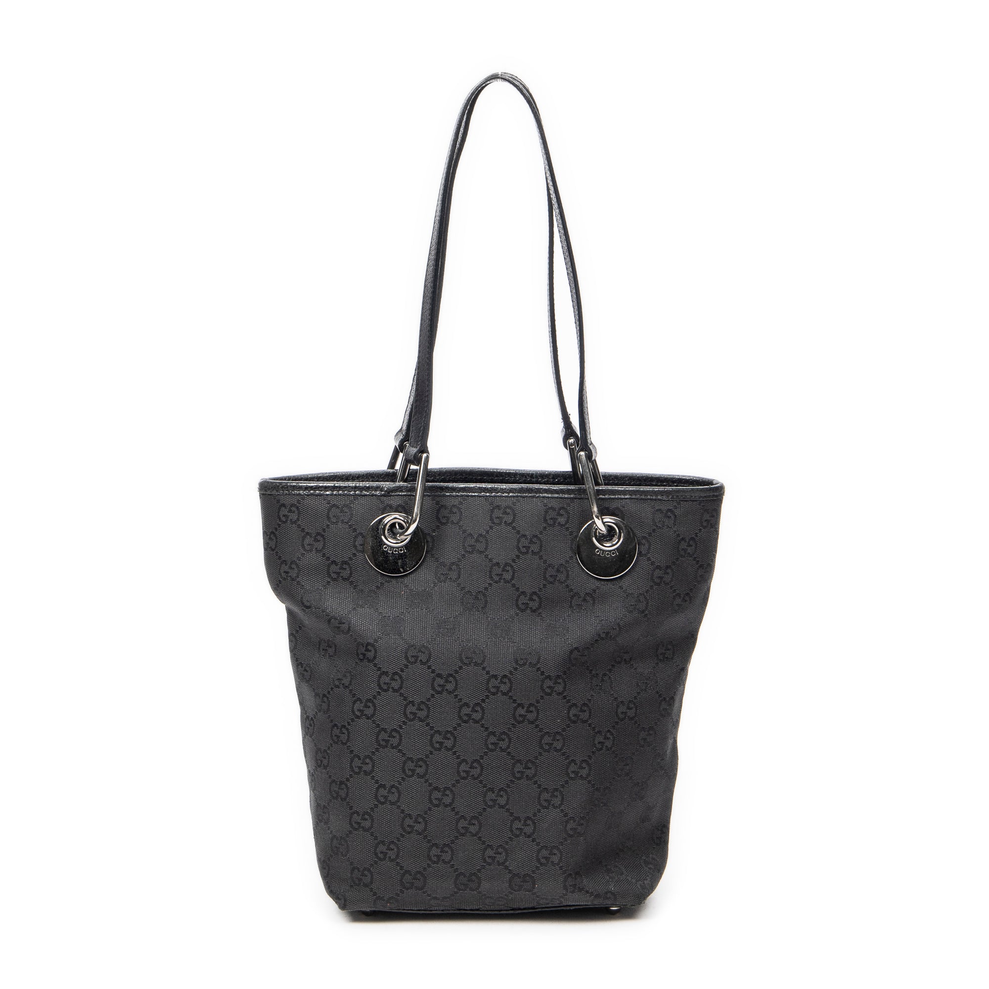 Shoulder Bag Small Eclipse Shopping Black Monogrammed Canvas