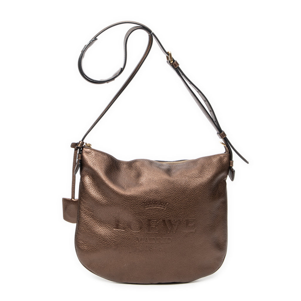 Shoulder Bag Heritage Messenger Brown Grained Leather