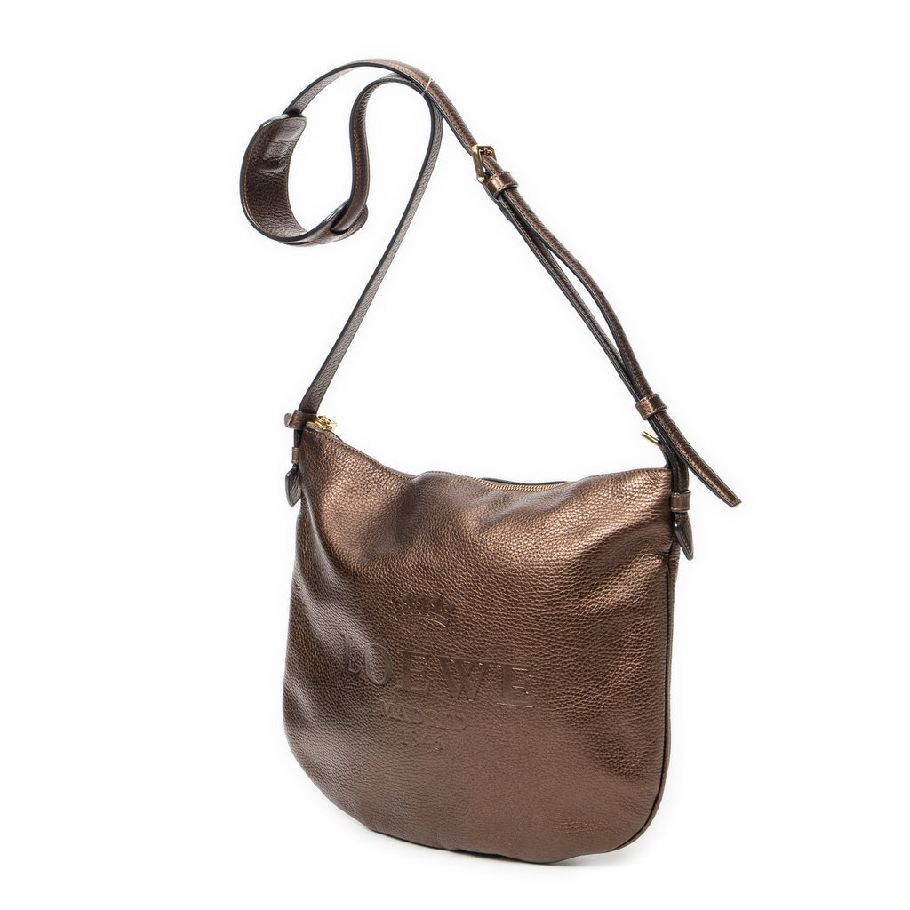 Shoulder Bag Heritage Messenger Brown Grained Leather