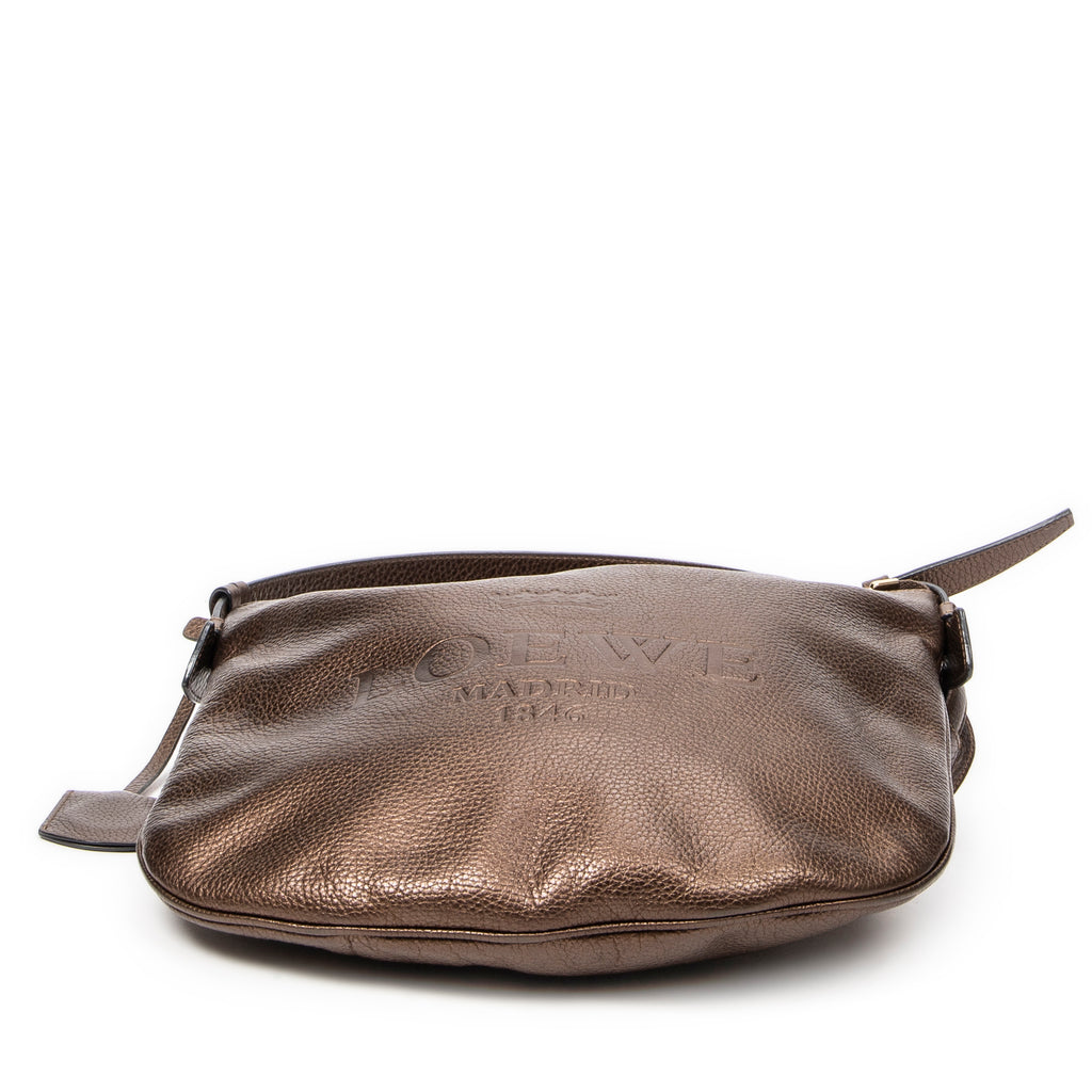 Shoulder Bag Heritage Messenger Brown Grained Leather