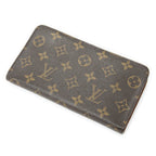 Wallet Porte-Monnaie Zip Brown Monogram Canvas