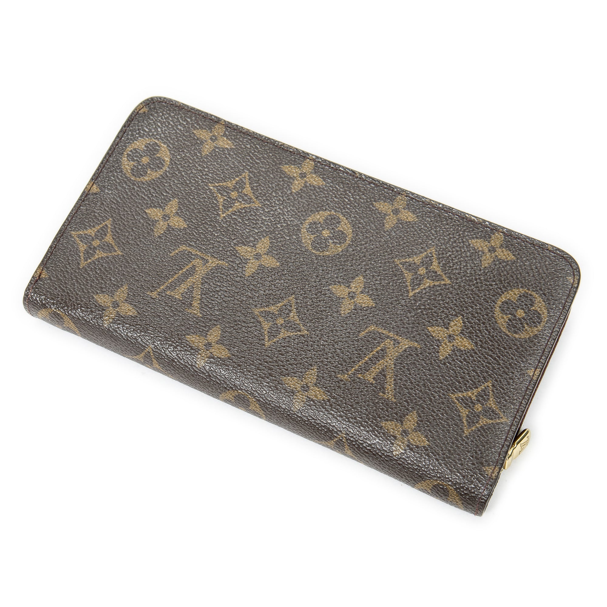 Wallet Porte-Monnaie Zip Brown Monogram Canvas
