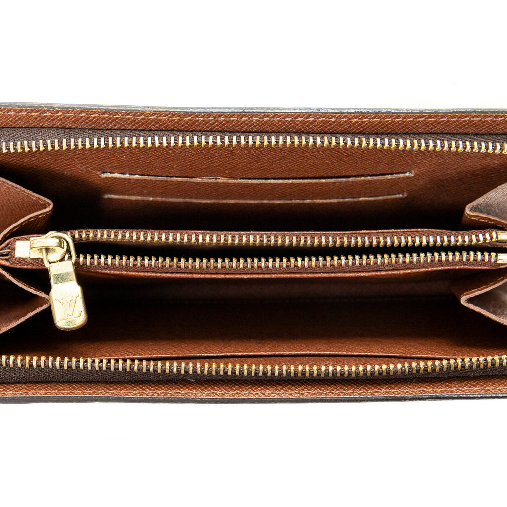Wallet Porte-Monnaie Zip Brown Monogram Canvas