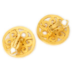 Earrings CC Round Clip On Earrings Gold Gold Plated
