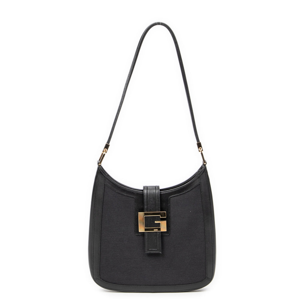 Shoulder Bag Vintage G Logo Hobo Black Canvas