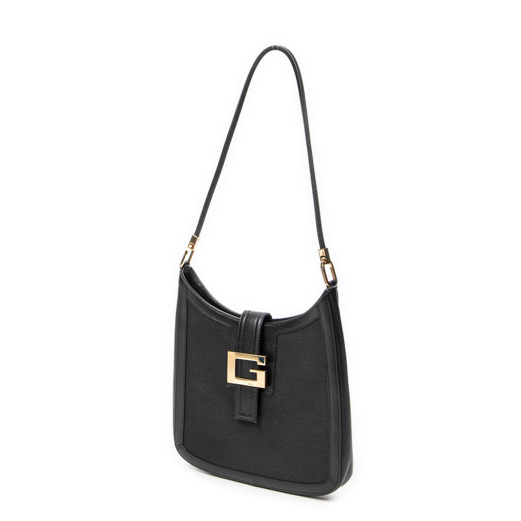 Shoulder Bag Vintage G Logo Hobo Black Canvas
