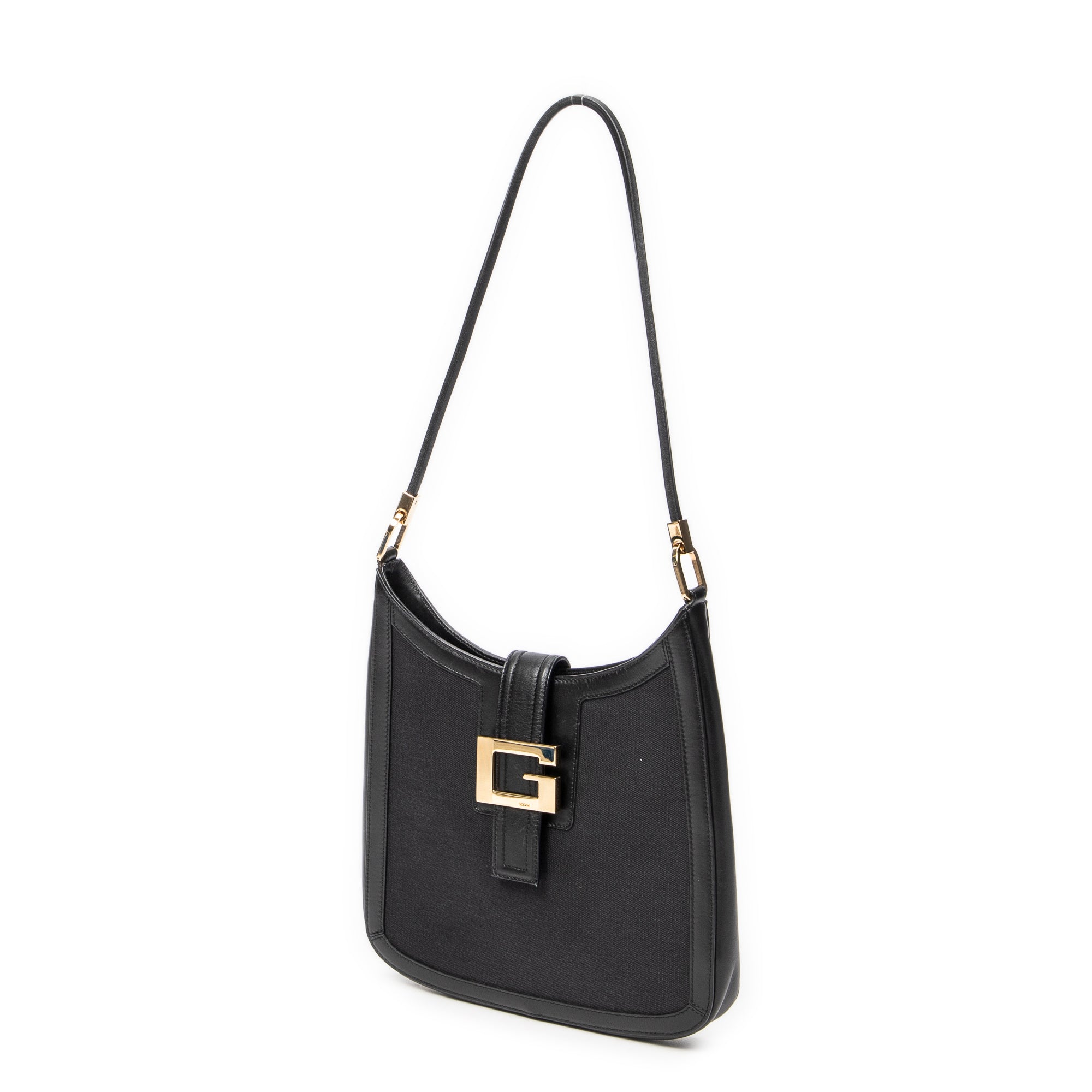 Shoulder Bag Vintage G Logo Hobo Black Canvas
