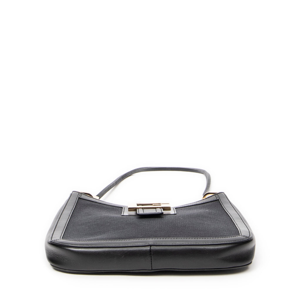 Shoulder Bag Vintage G Logo Hobo Black Canvas