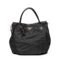 Shoulder Bag Medium Shopping Tote Black Nylon Canvas
