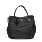 Shoulder Bag Medium Shopping Tote Black Nylon Canvas