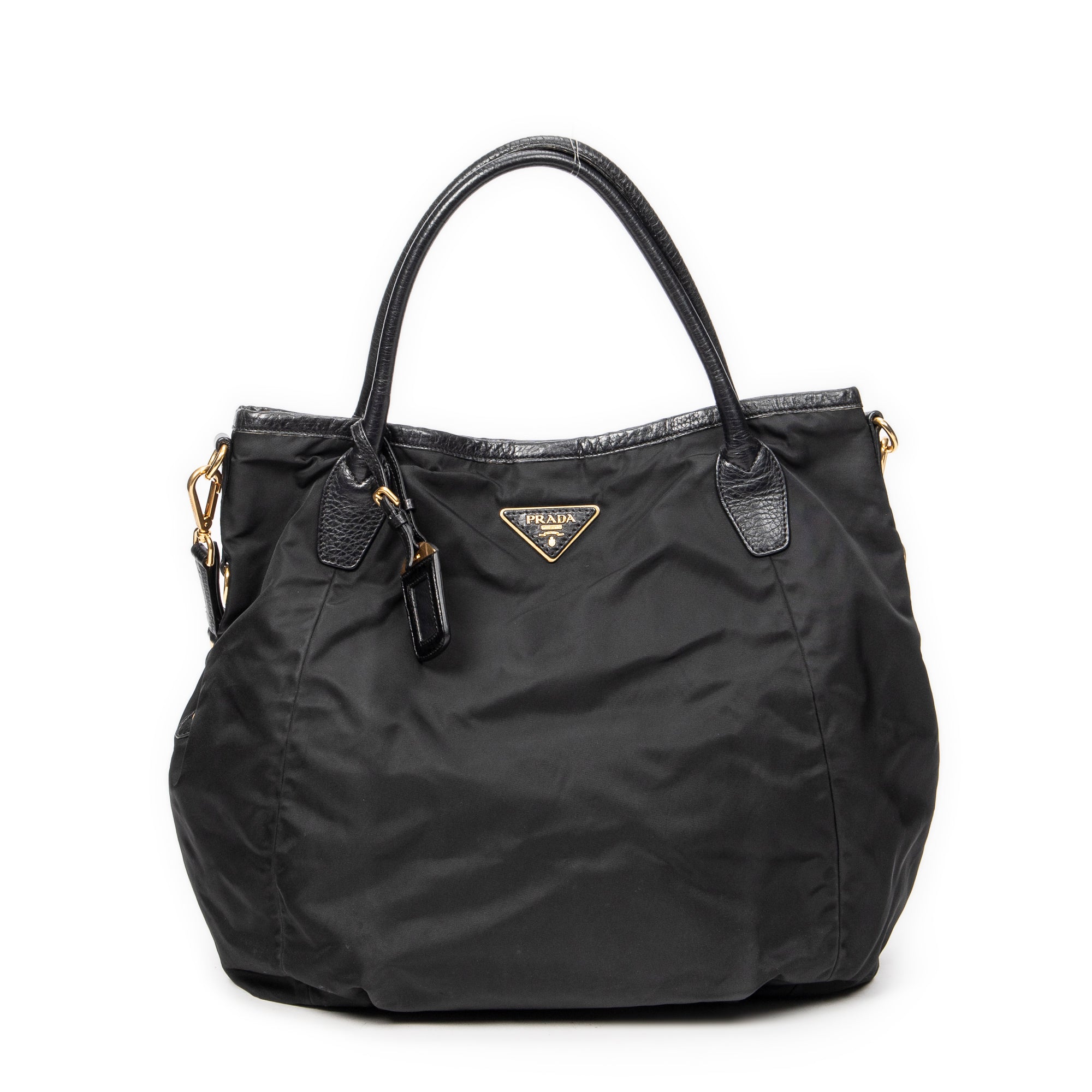 Shoulder Bag Medium Shopping Tote Black Nylon Canvas