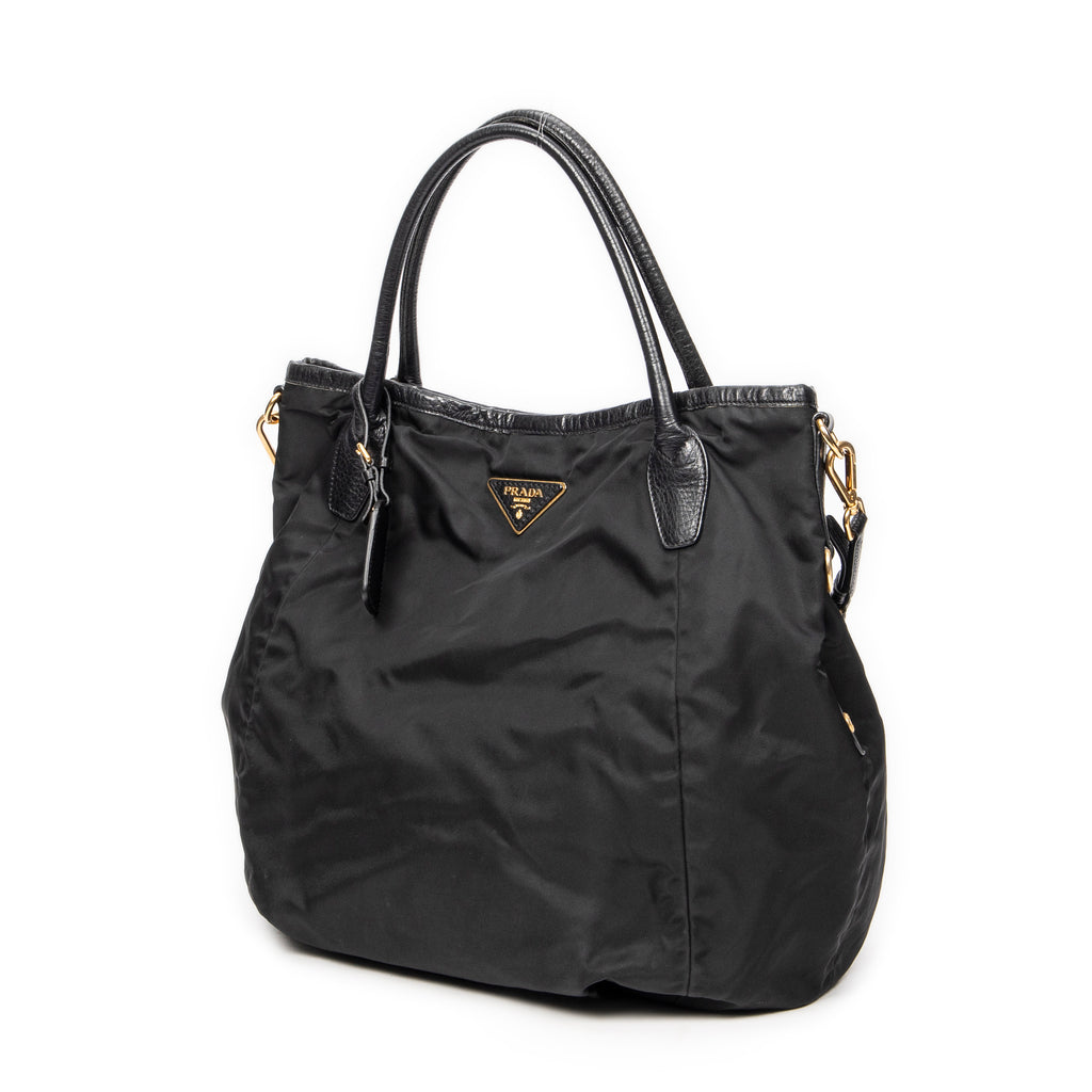 Shoulder Bag Medium Shopping Tote Black Nylon Canvas