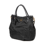 Shoulder Bag Medium Shopping Tote Black Nylon Canvas