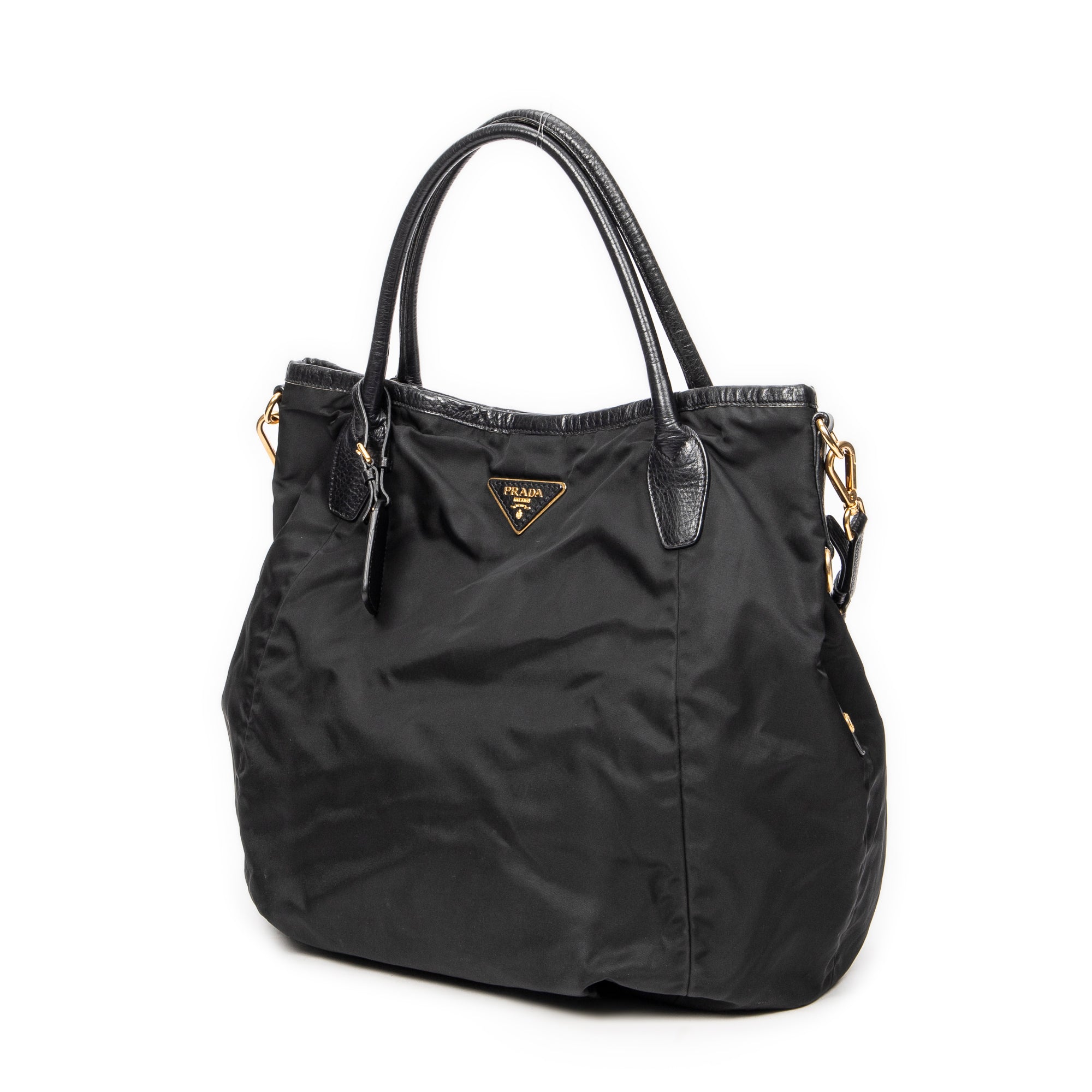 Shoulder Bag Medium Shopping Tote Black Nylon Canvas