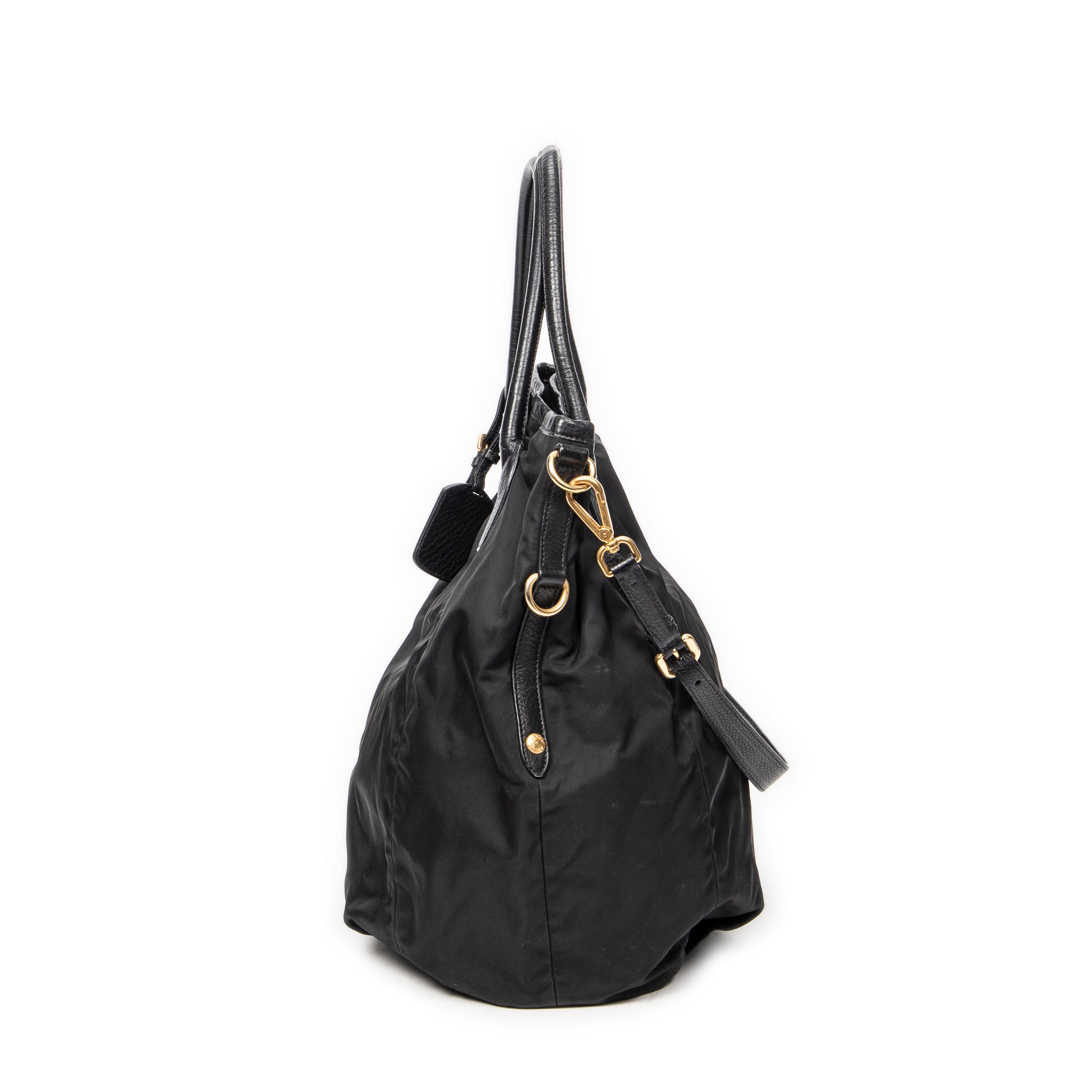 Shoulder Bag Medium Shopping Tote Black Nylon Canvas