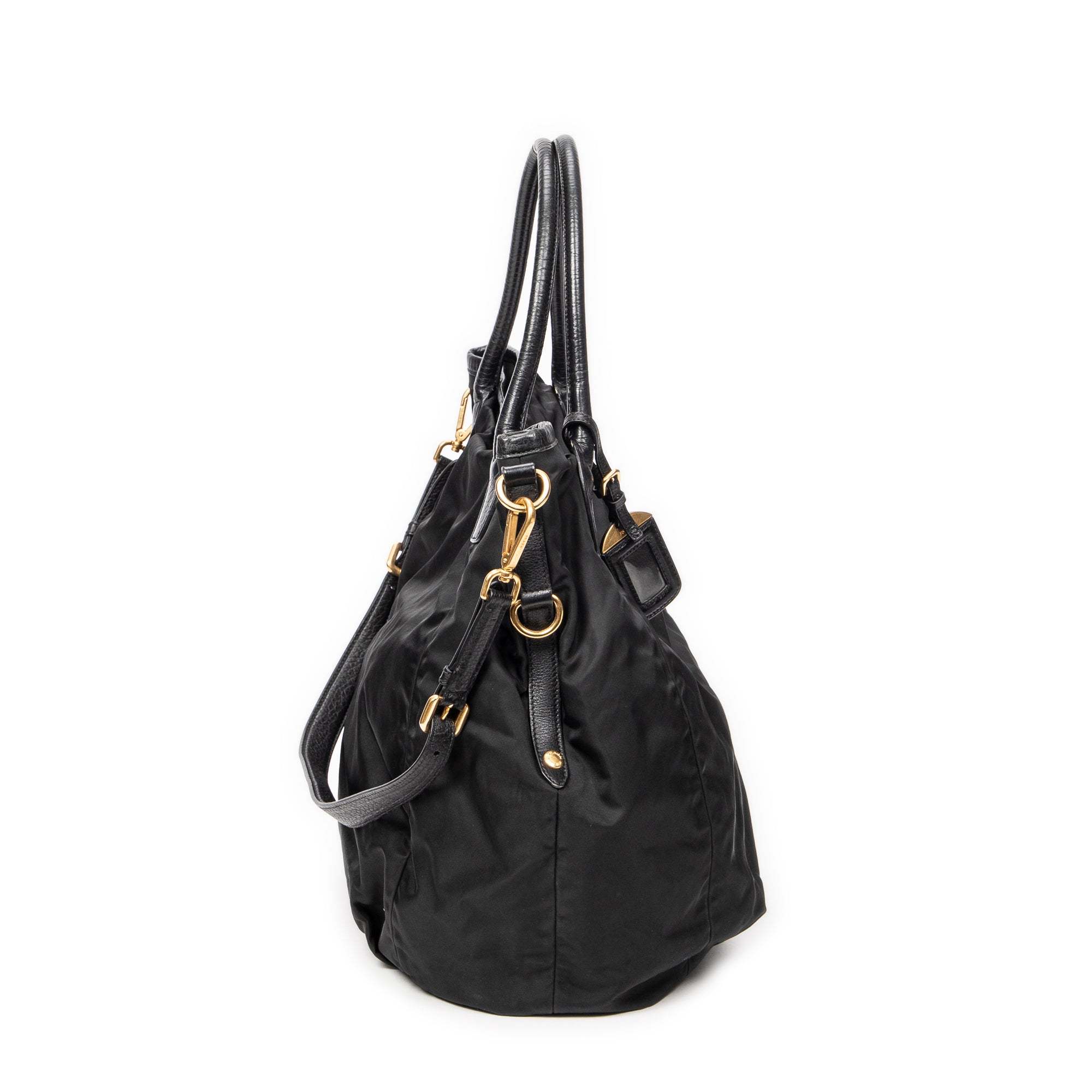 Shoulder Bag Medium Shopping Tote Black Nylon Canvas