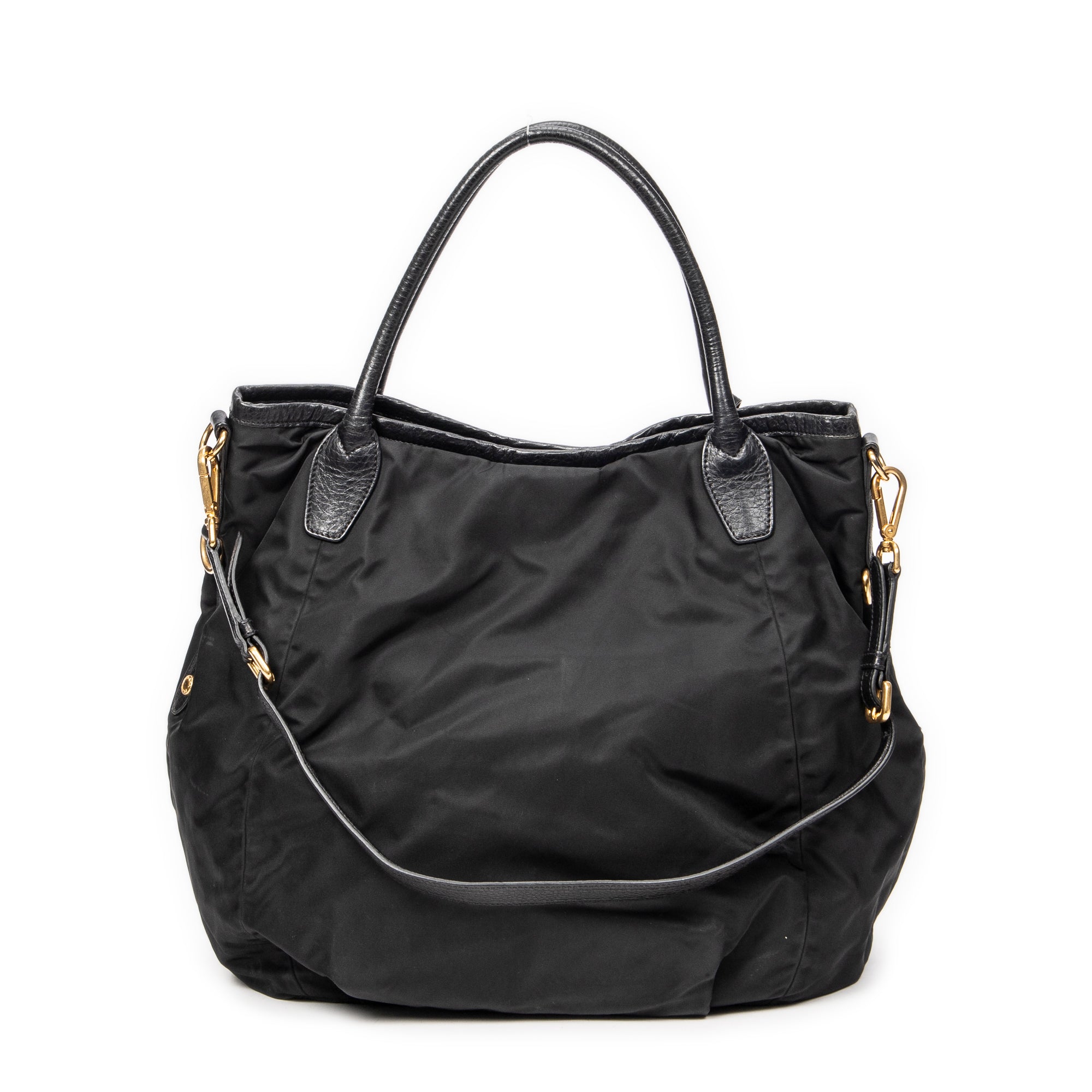 Shoulder Bag Medium Shopping Tote Black Nylon Canvas