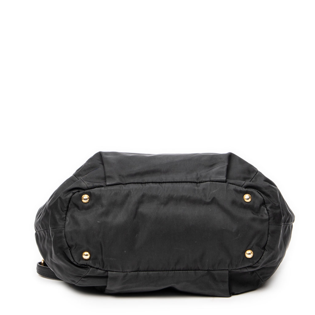 Shoulder Bag Medium Shopping Tote Black Nylon Canvas