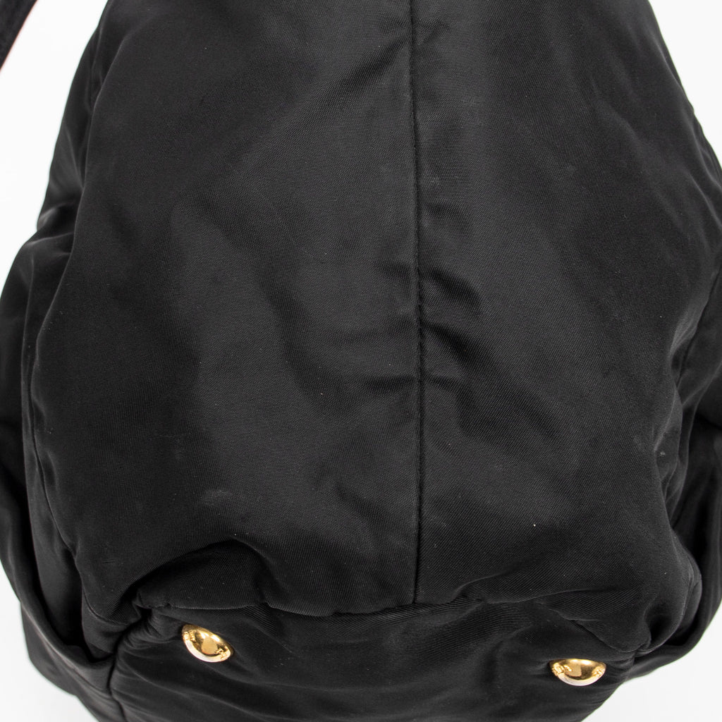 Shoulder Bag Medium Shopping Tote Black Nylon Canvas