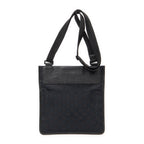 Bolso de Hombro Plano Pequeño Bandolera Lona Negra Monogramada