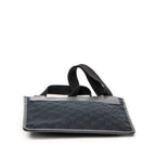 Bolso de Hombro Plano Pequeño Bandolera Lona Negra Monogramada