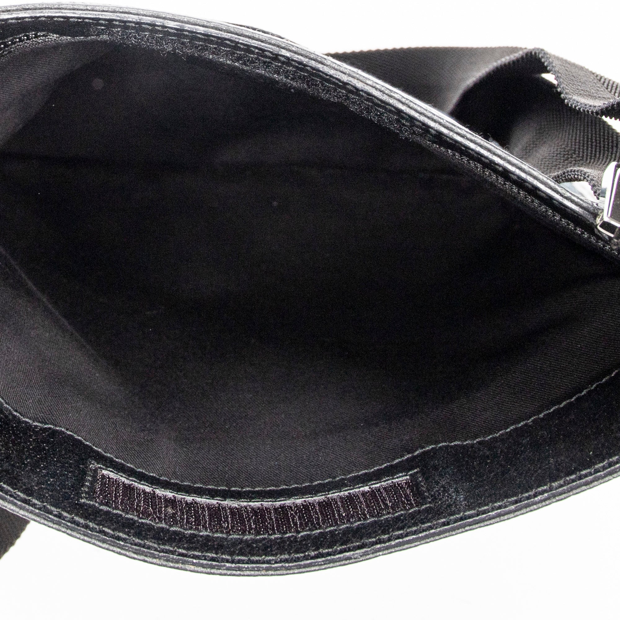 Bolso de Hombro Plano Pequeño Bandolera Lona Negra Monogramada