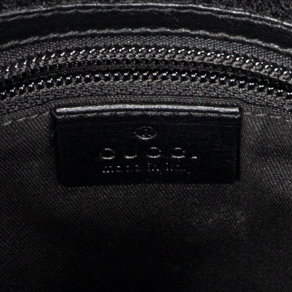 Shoulder Bag Small Flat Messenger Black Guccissima Leather