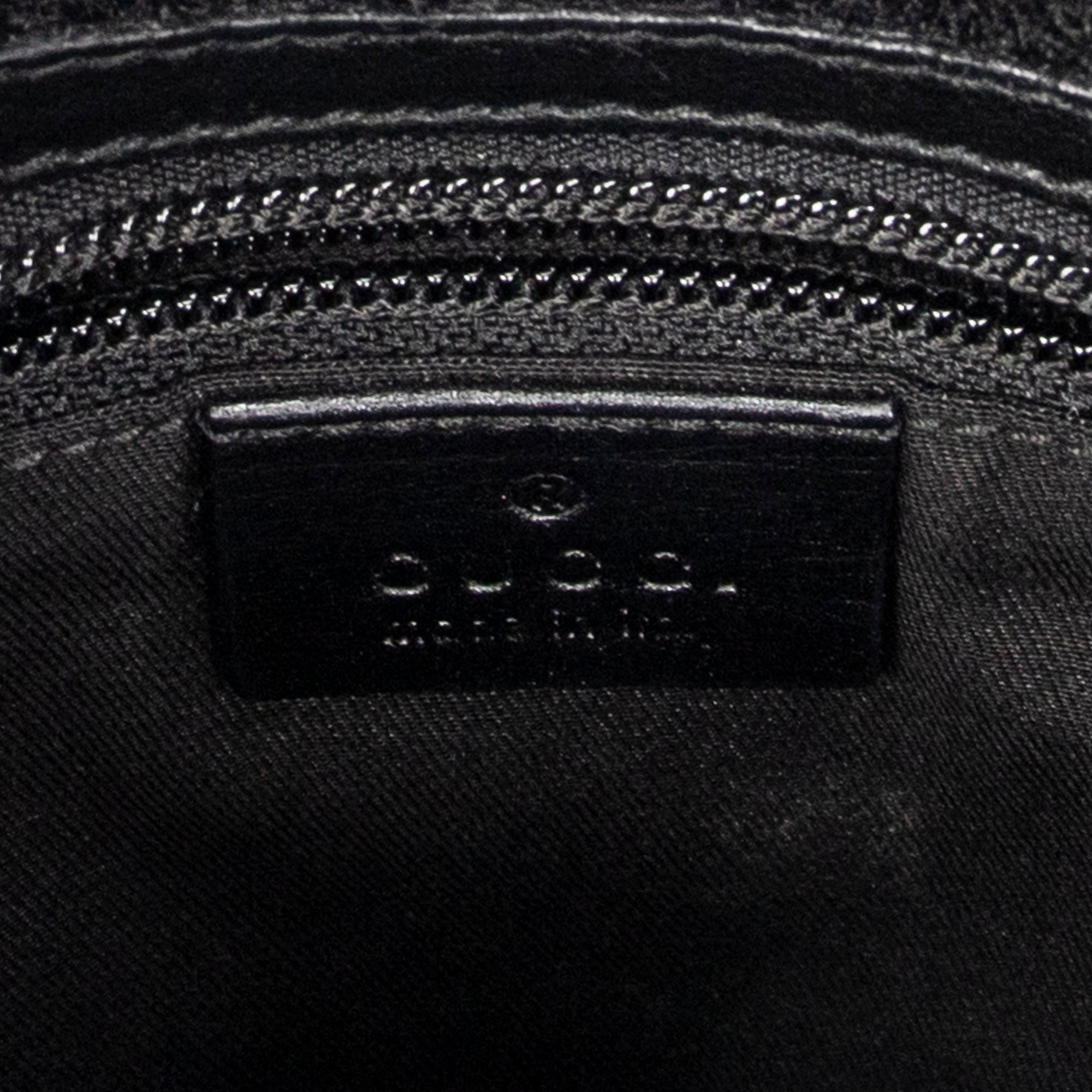 Shoulder Bag Small Flat Messenger Black Guccissima Leather