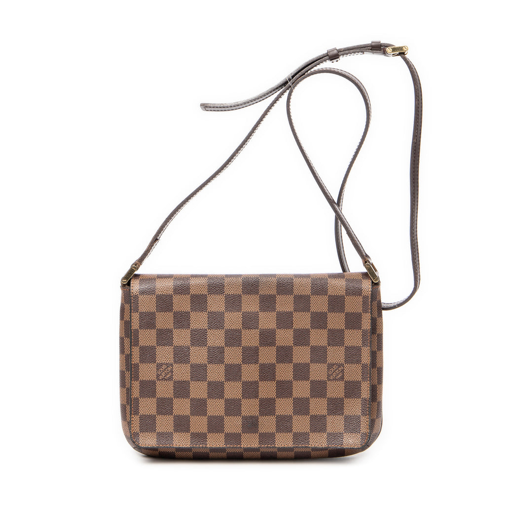 Shoulder Bag Musette Tango Long Strap Brown Damier Ebene