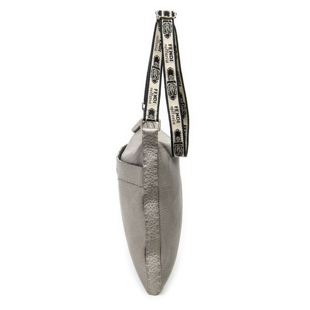 Handbag Selleria Crossbody Grey Grained Leather