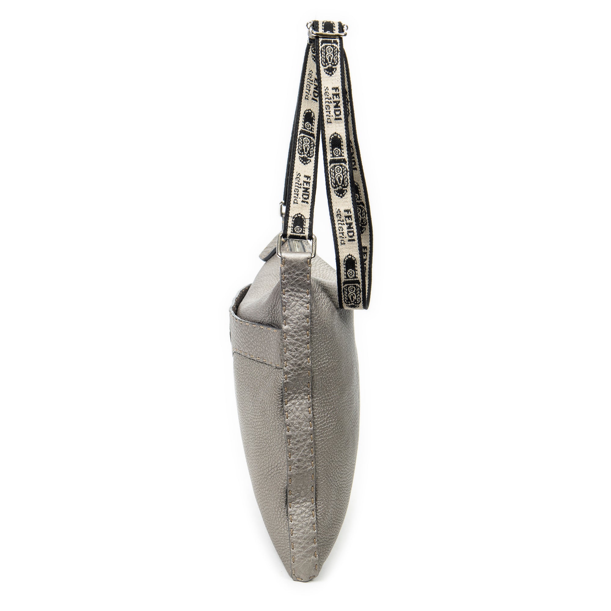 Handbag Selleria Crossbody Grey Grained Leather