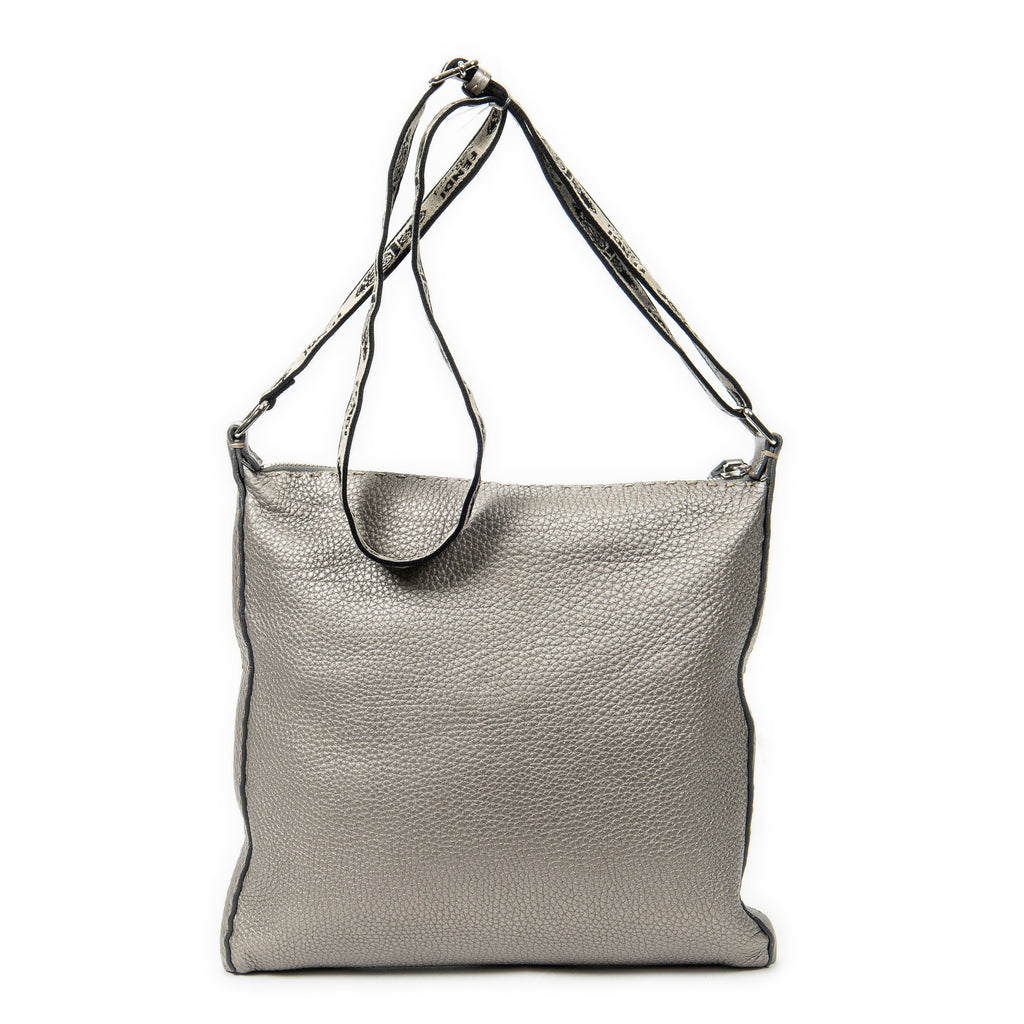 Handbag Selleria Crossbody Grey Grained Leather