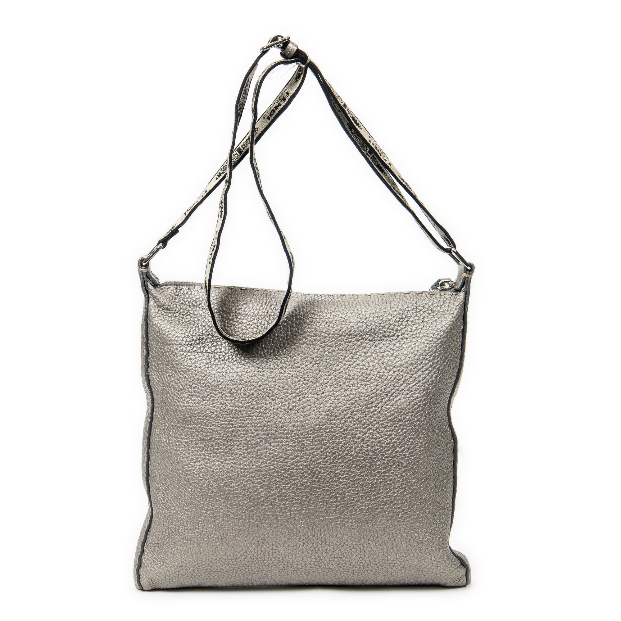 Handbag Selleria Crossbody Grey Grained Leather