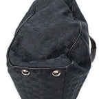 Handbag Front Pocket Shopping Tote Black Monogrammed Canvas