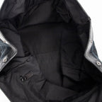Handbag Front Pocket Shopping Tote Black Monogrammed Canvas