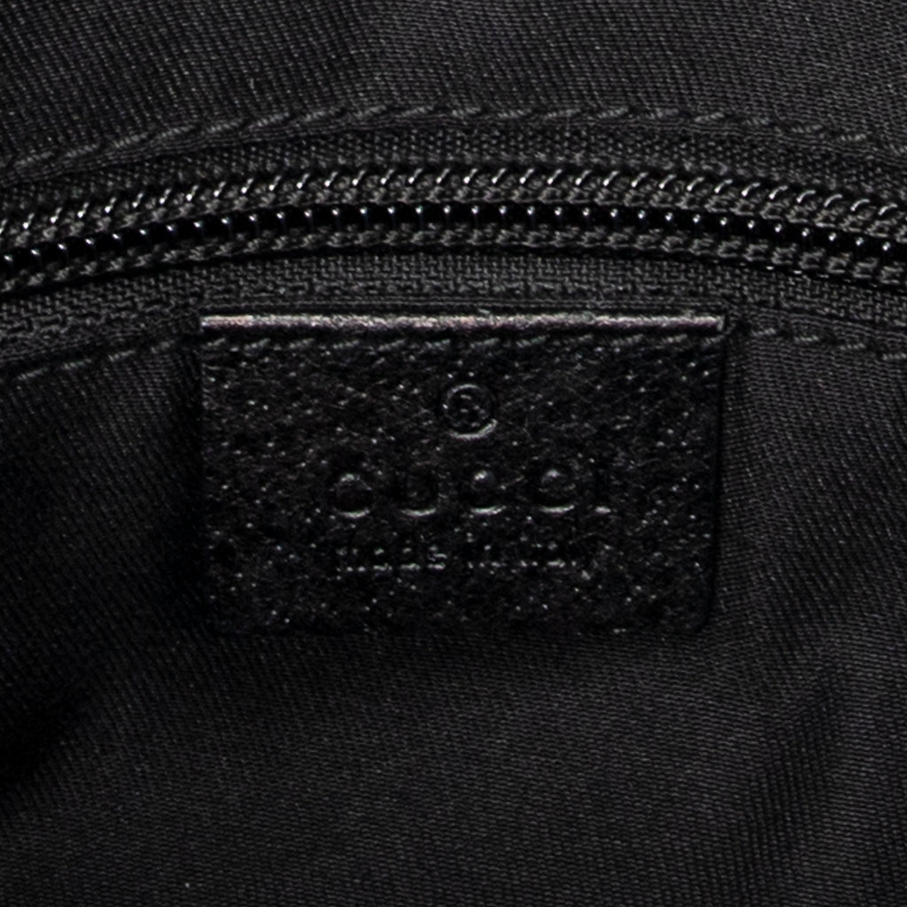Handbag Front Pocket Shopping Tote Black Monogrammed Canvas