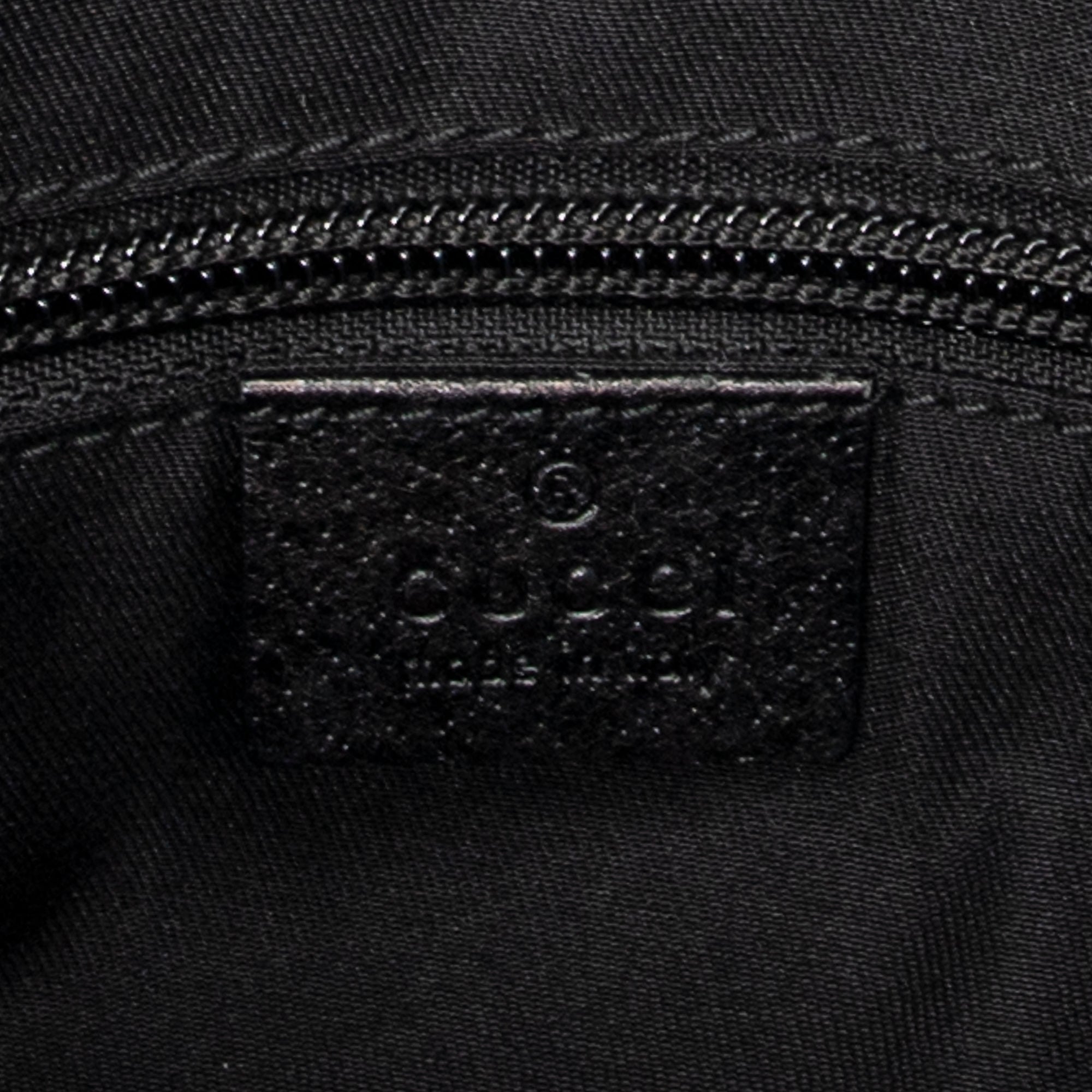 Handbag Front Pocket Shopping Tote Black Monogrammed Canvas
