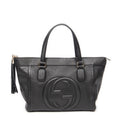 Bolso de mano Soho Tassel Tote Piel de becerro graneada negra
