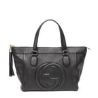 Bolso de mano Soho Tassel Tote Piel de becerro graneada negra