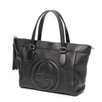 Bolso de mano Soho Tassel Tote Piel de becerro graneada negra