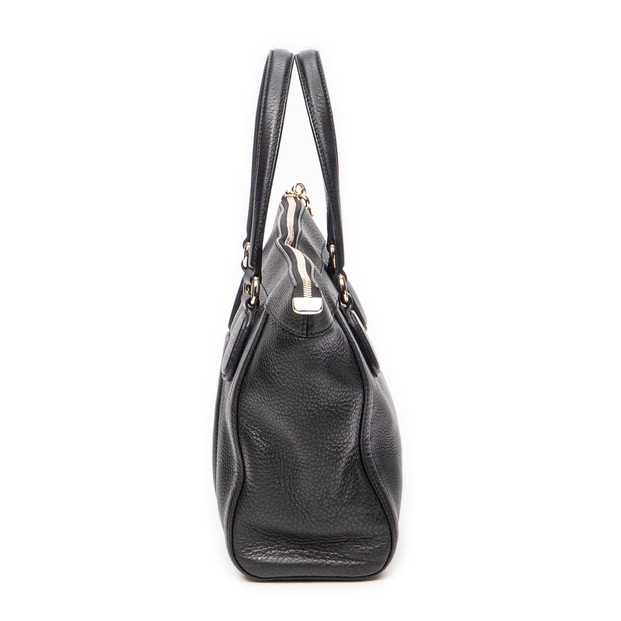 Bolso de mano Soho Tassel Tote Piel de becerro graneada negra