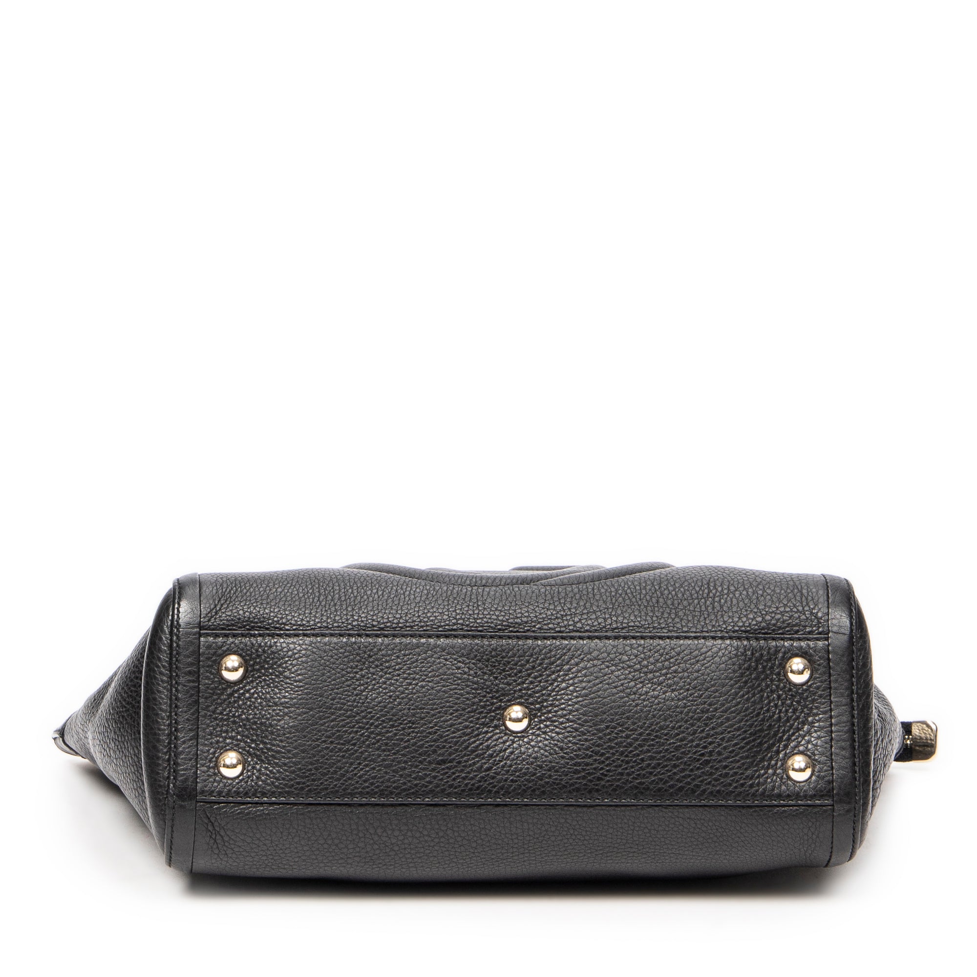 Bolso de mano Soho Tassel Tote Piel de becerro graneada negra