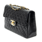 Shoulder bag Maxi Jumbo XL Flap Black Quilted Lambskin Leather