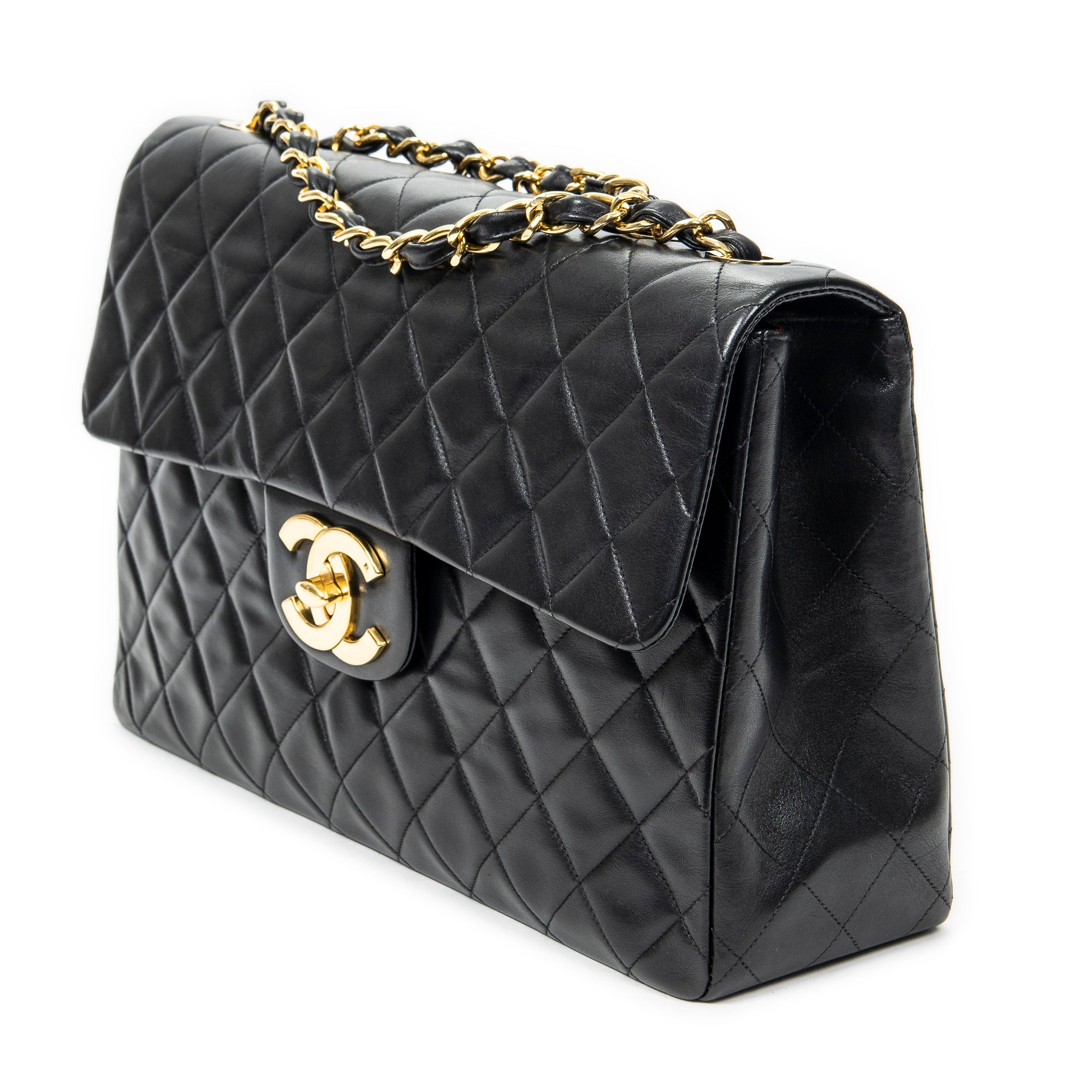 Shoulder bag Maxi Jumbo XL Flap Black Quilted Lambskin Leather