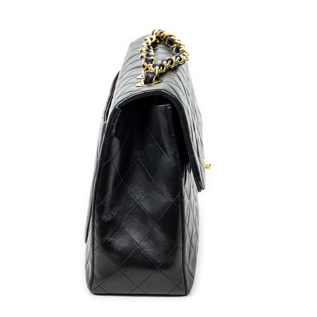 Shoulder bag Maxi Jumbo XL Flap Black Quilted Lambskin Leather
