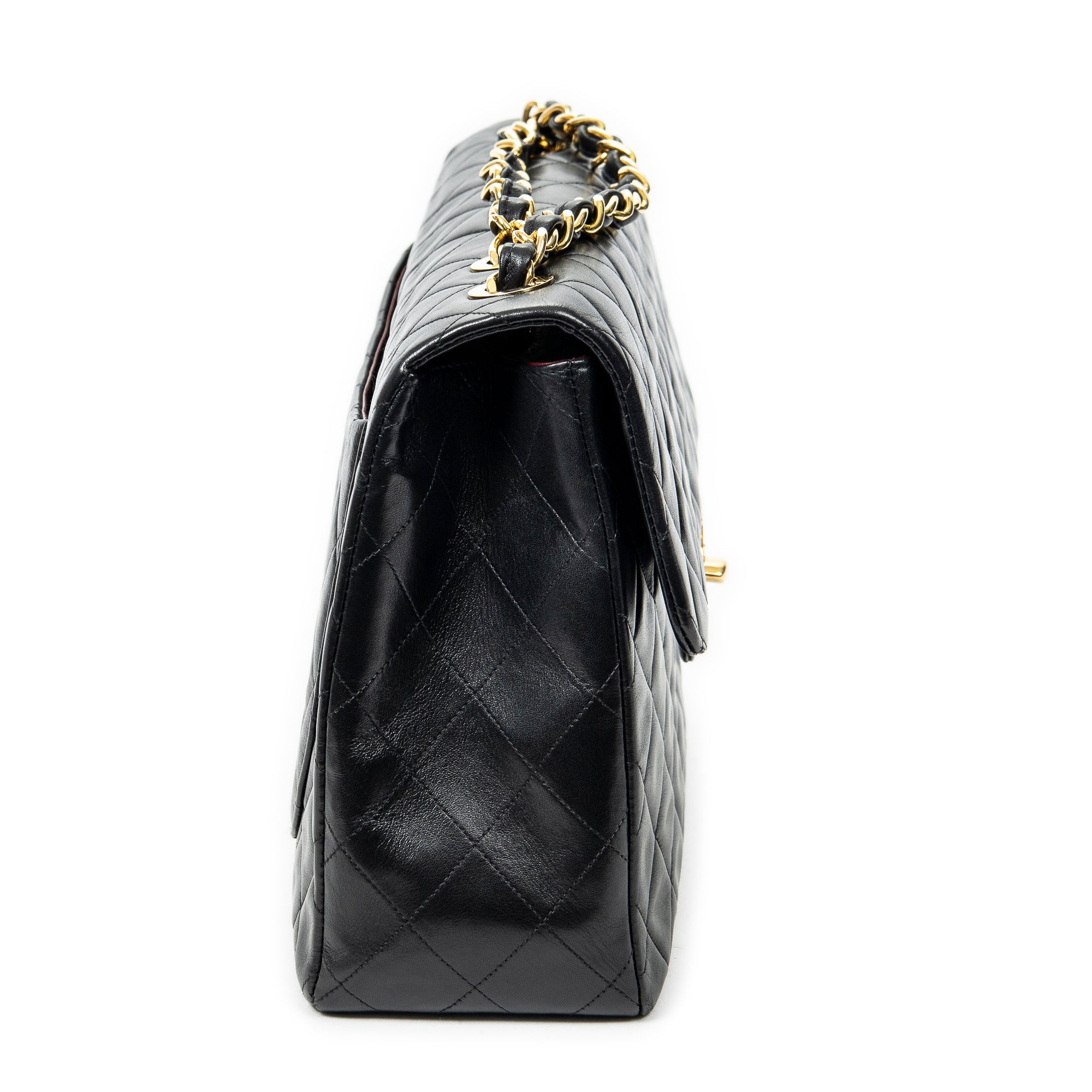 Shoulder bag Maxi Jumbo XL Flap Black Quilted Lambskin Leather
