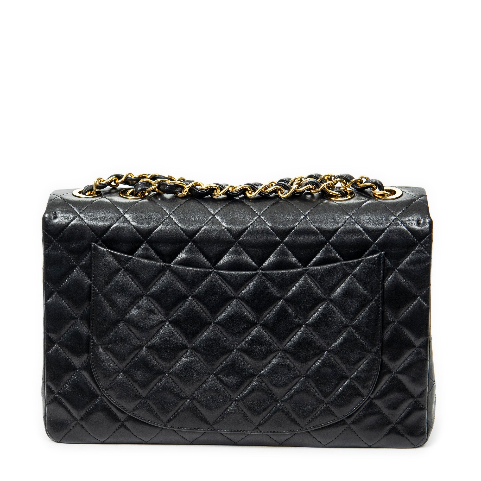 Shoulder bag Maxi Jumbo XL Flap Black Quilted Lambskin Leather