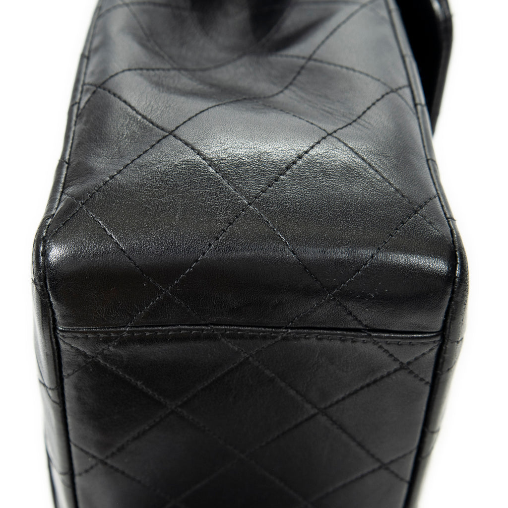 Shoulder bag Maxi Jumbo XL Flap Black Quilted Lambskin Leather