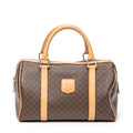 Bolso de Mano Vintage Pequeño Boston Marrón Lona Revestida Macadam