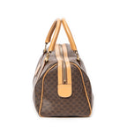 Bolso de Mano Vintage Pequeño Boston Marrón Lona Revestida Macadam